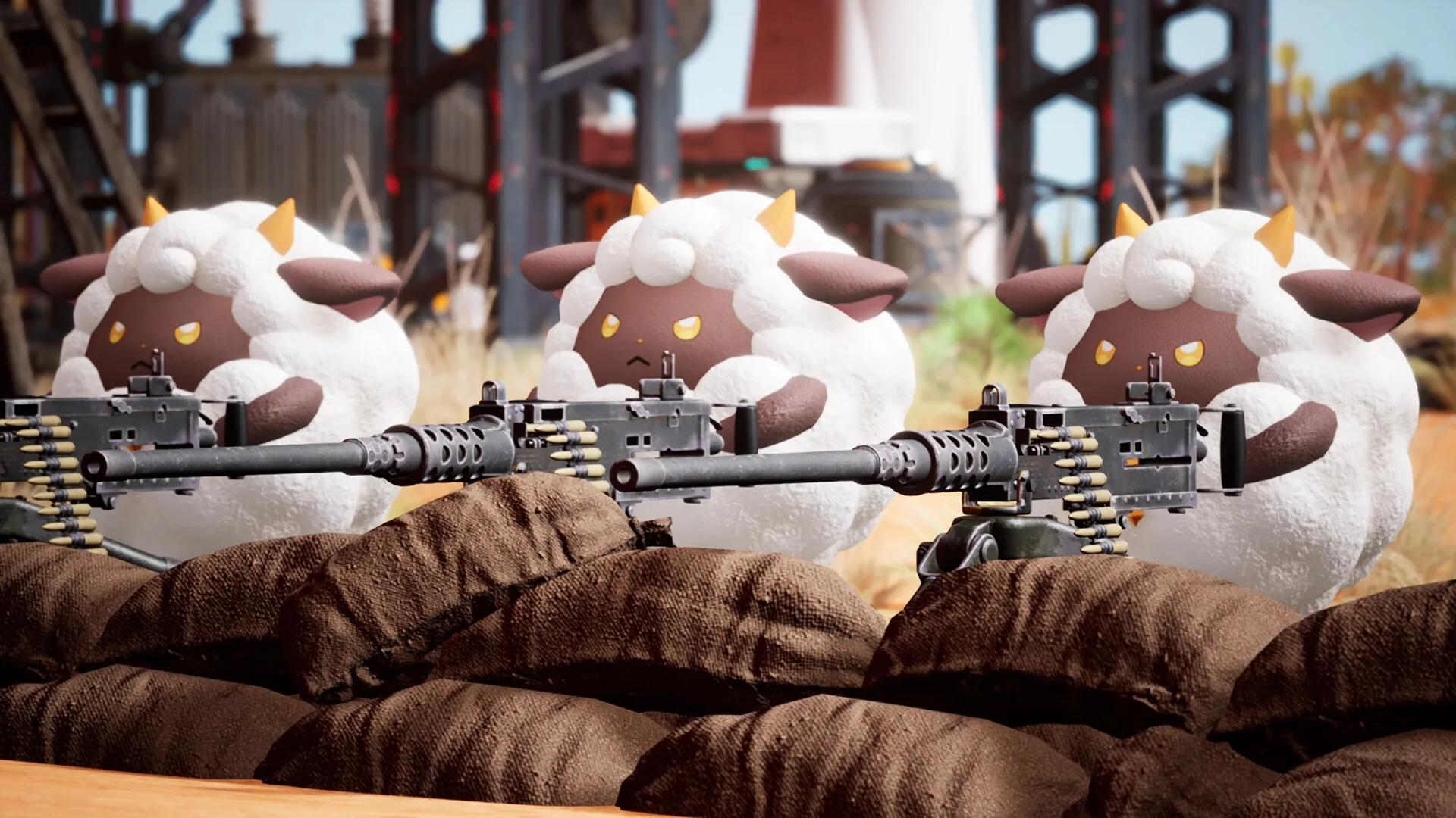 A gameplay scene from Palworld.