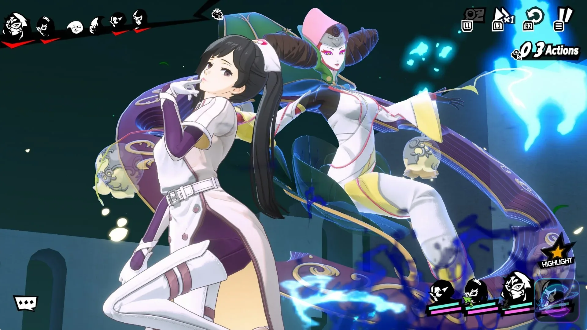 A Persona5: The Phantom X battle scene shows the game's stylized combat presentation.