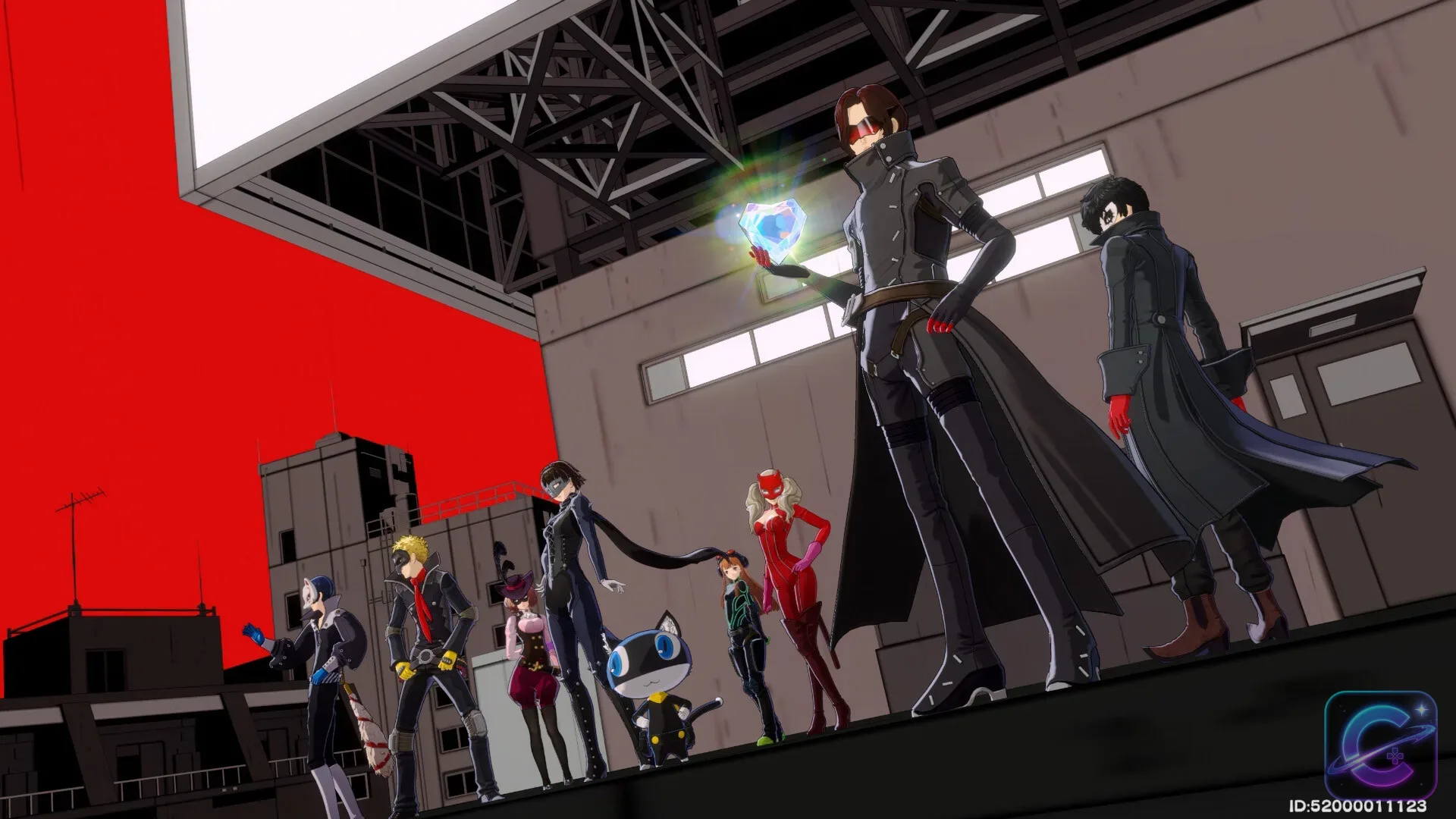 A Phantom Thief appears in an action scene from Persona5: The Phantom X.