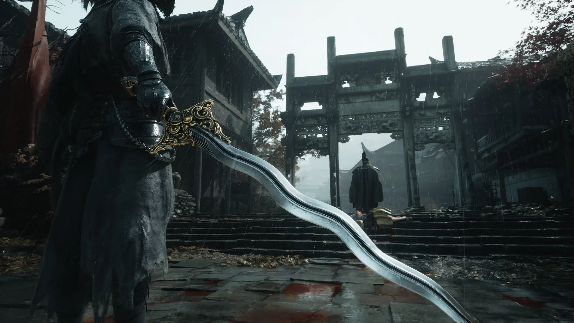 Phantom Blade Zero key art showing the protagonist Soul standing with blade drawn in a dark wuxia environment