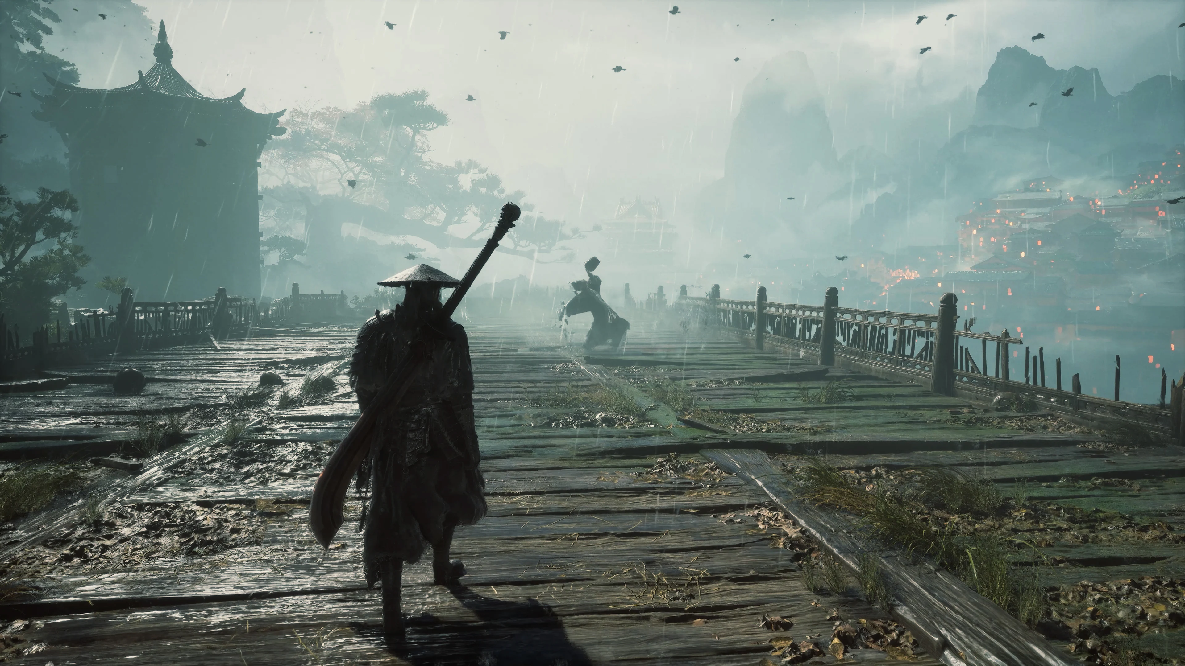 Soul wielding a distinctive weapon during a fast-paced combat sequence with visual effects and enemy reactions visible