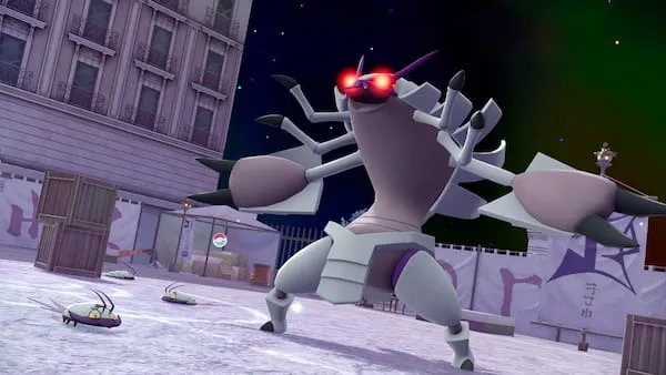 A powerful Pokémon appears inside the otherworldly environment of Hyperspace Lumiose.