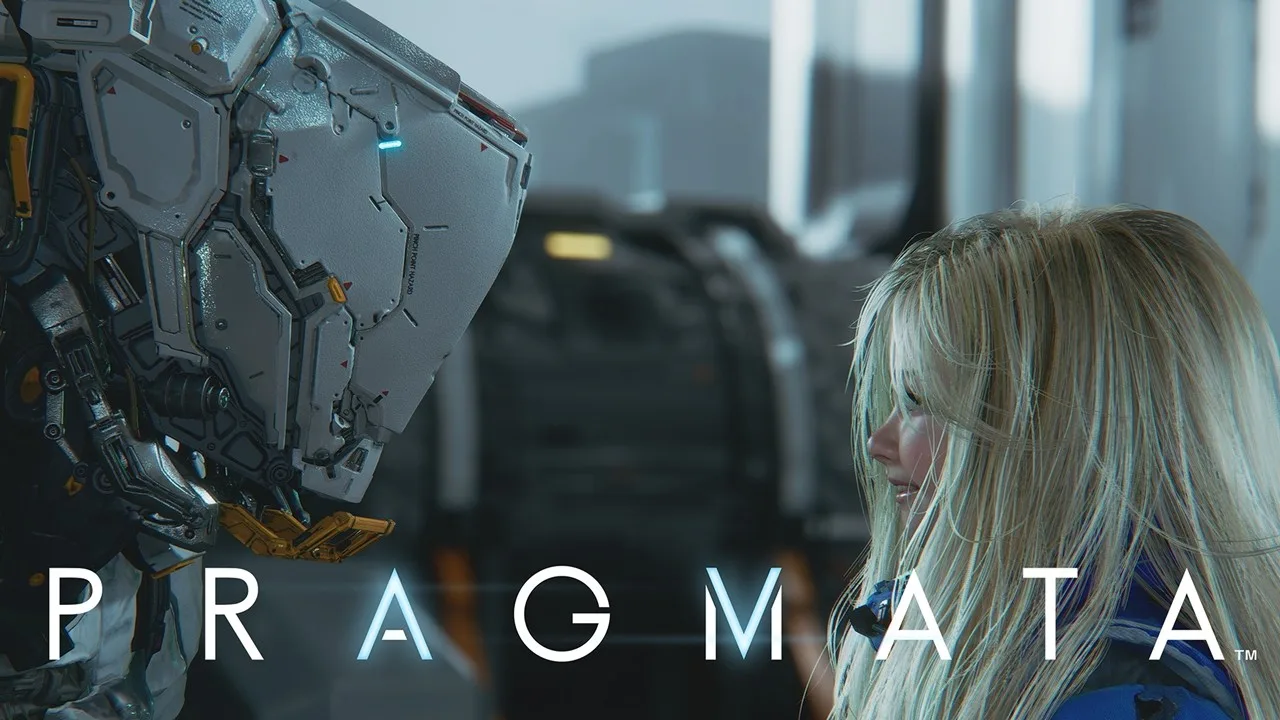 Hugh and Diana inside the lunar Cradle in PRAGMATA's official main trailer.