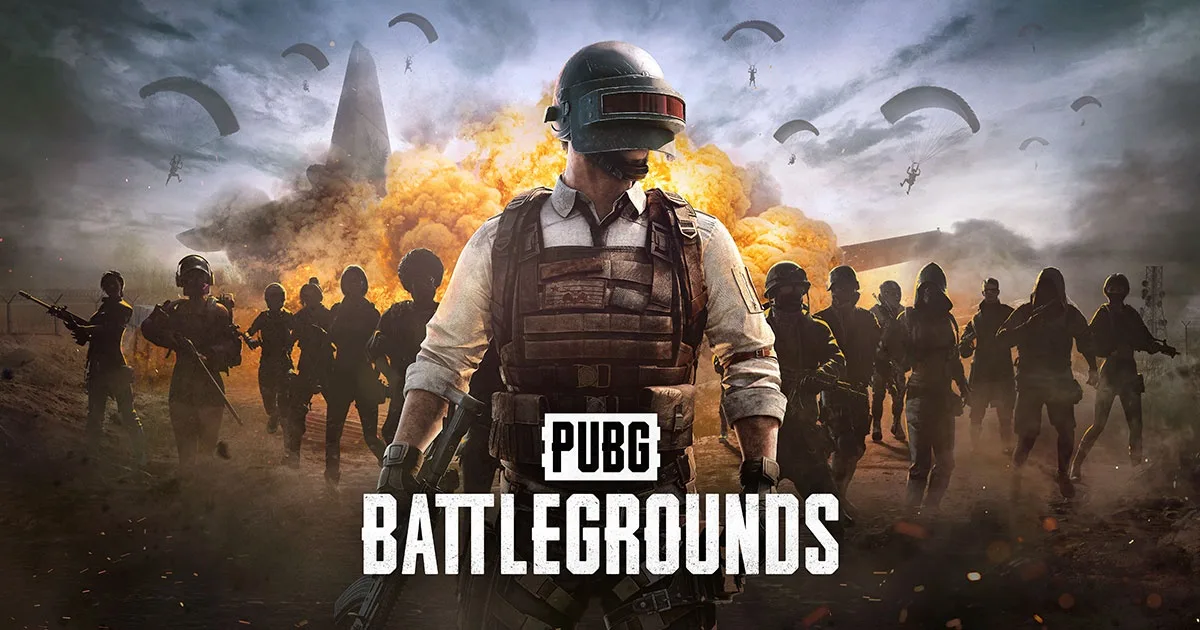 PUBG: BATTLEGROUNDS key art showing a survivor armed on a battle royale map