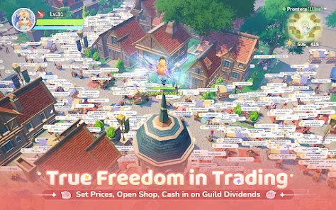 Player stalls and trading around Prontera in Ragnarok The New World