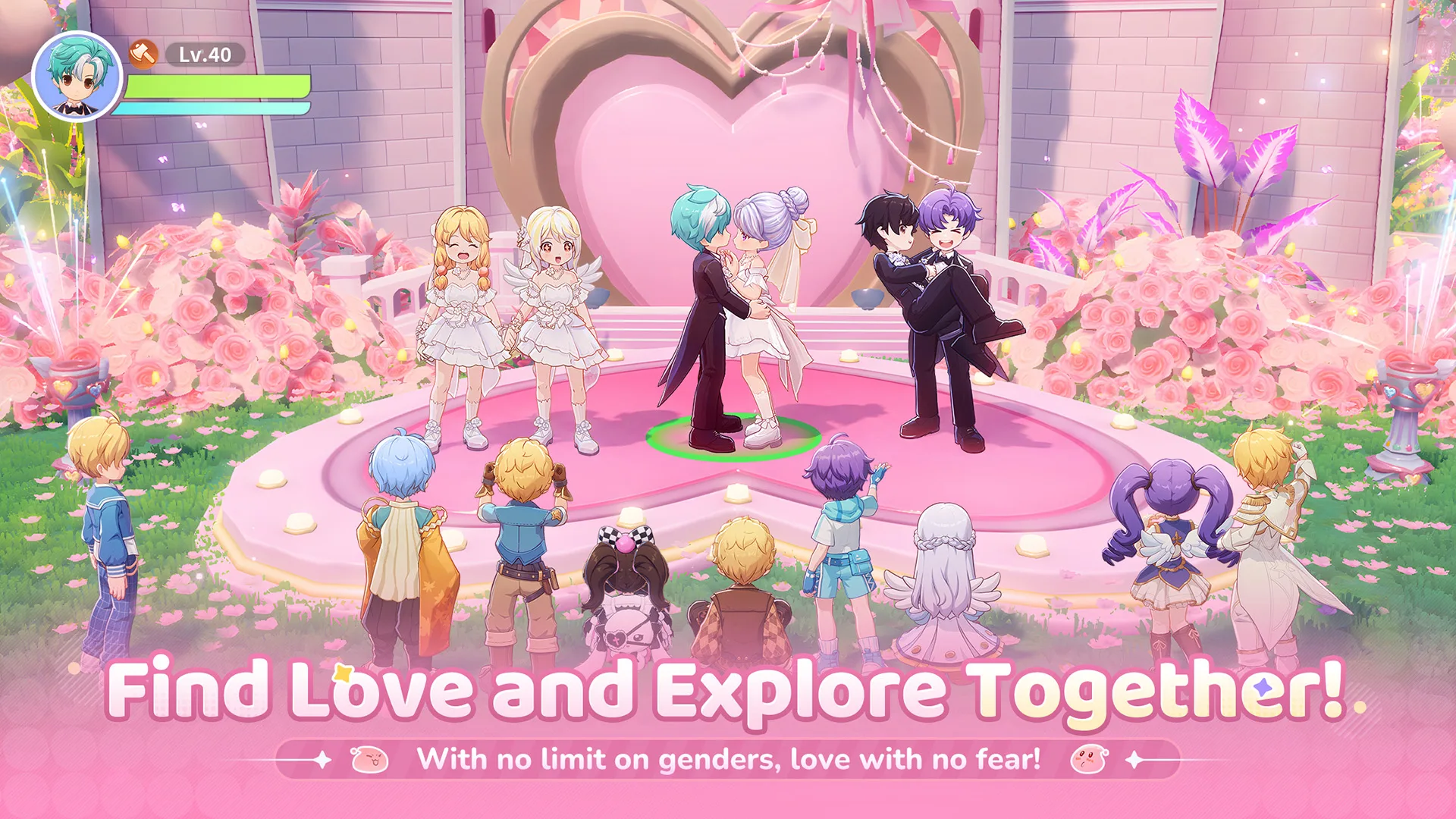 Ragnarok The New World wedding event with players gathered around a couple