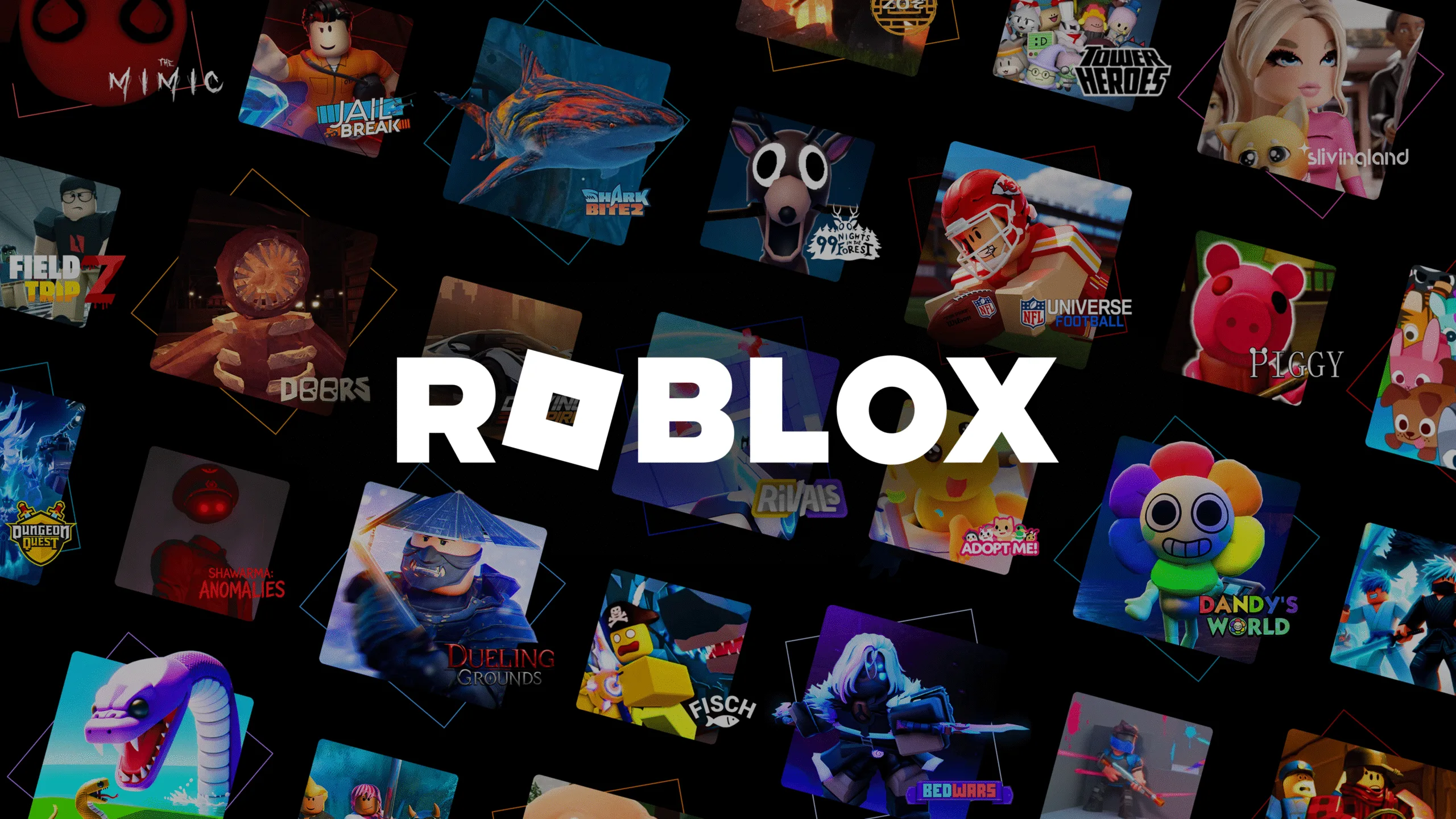 Roblox experiences appear together to present the platform running natively on PlayStation 5.