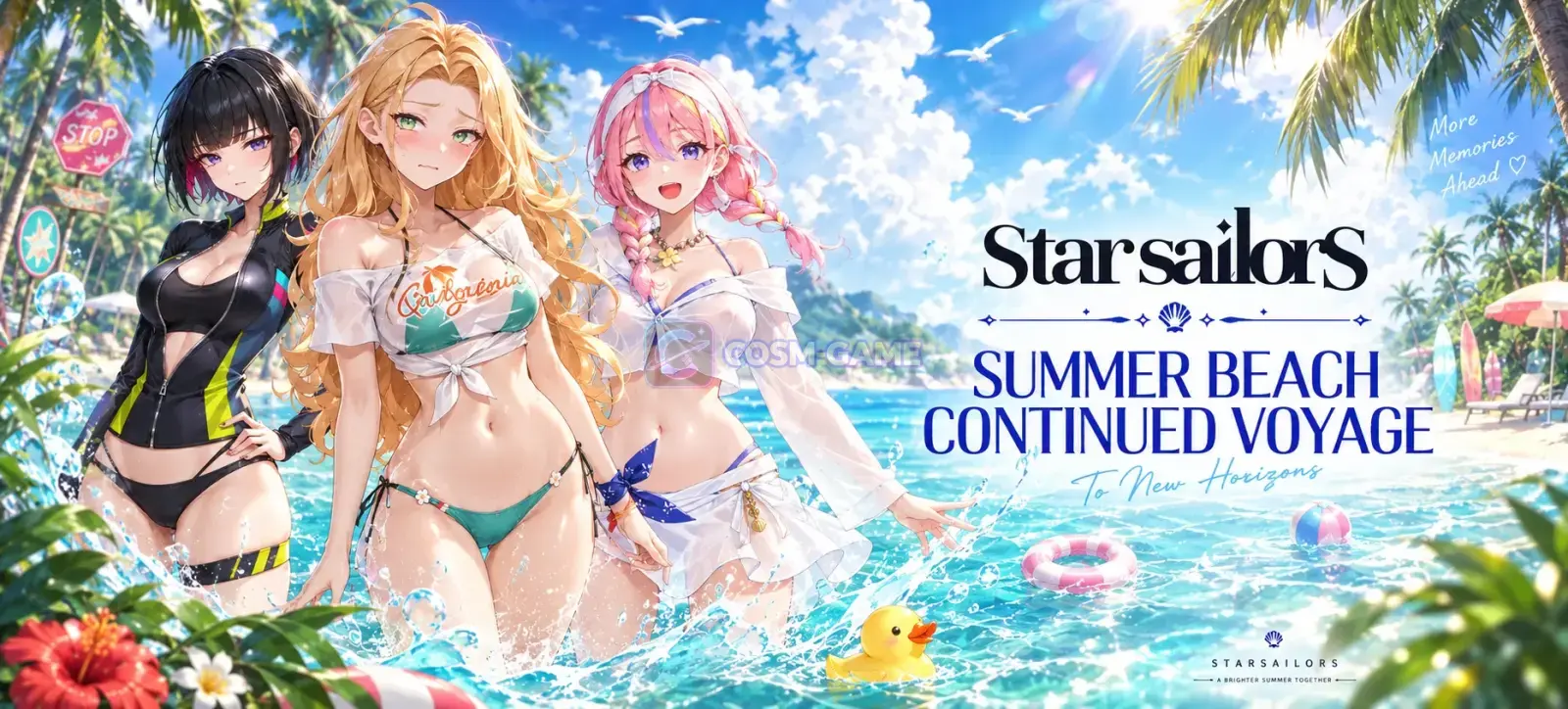 Key art from the official Star Sailors trailer showing the game logo and Partner characters