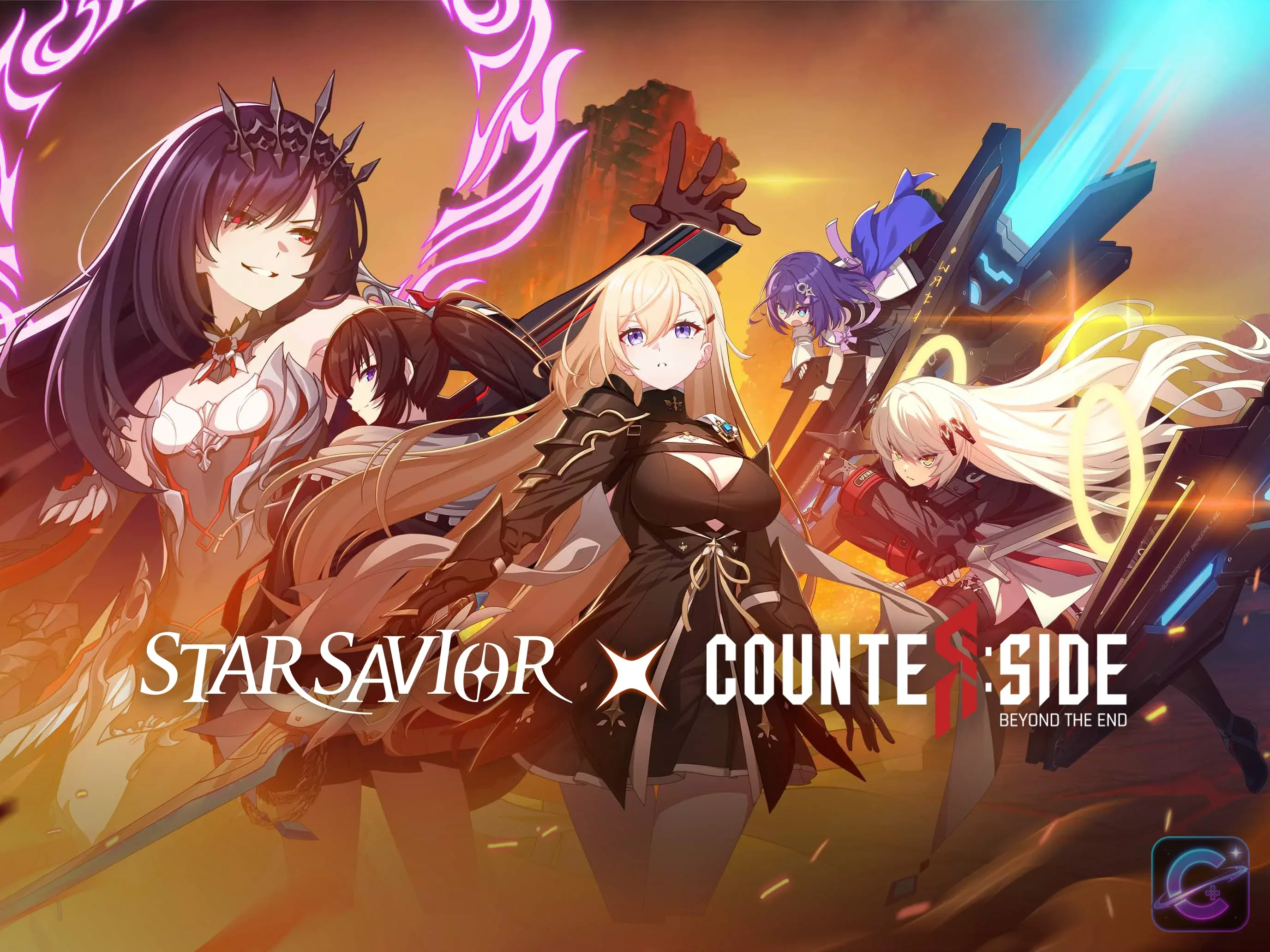 StarSavior characters appear together in a high-resolution mobile game scene.