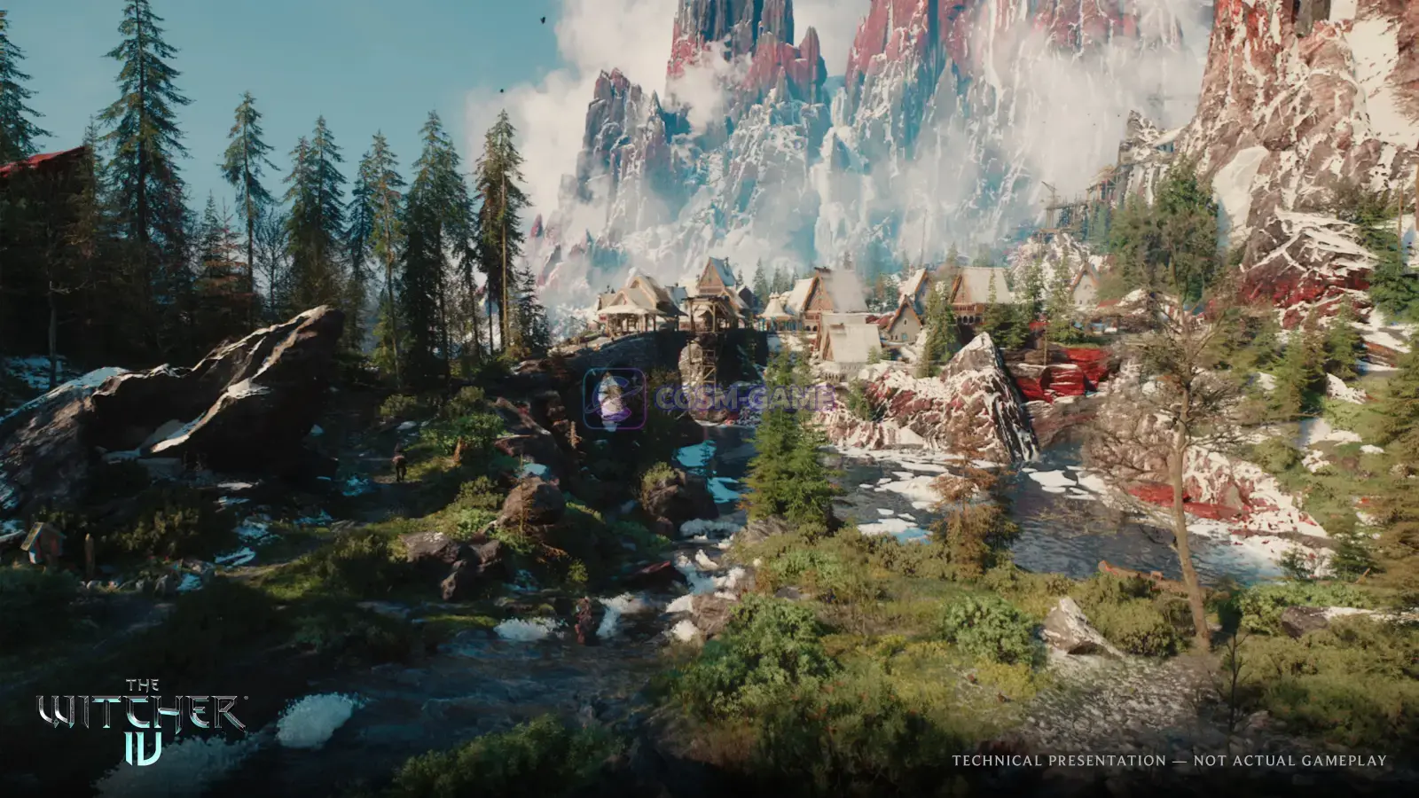 Ciri travels through the mountainous landscape of Kovir toward Valdrest.