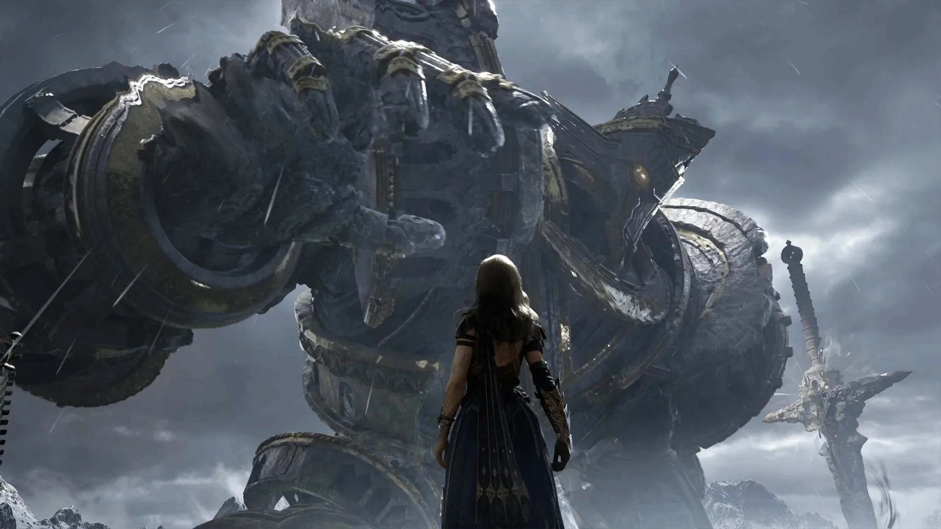 Gwendolyn summons a spectral knight to unleash a co-op attack against enemies