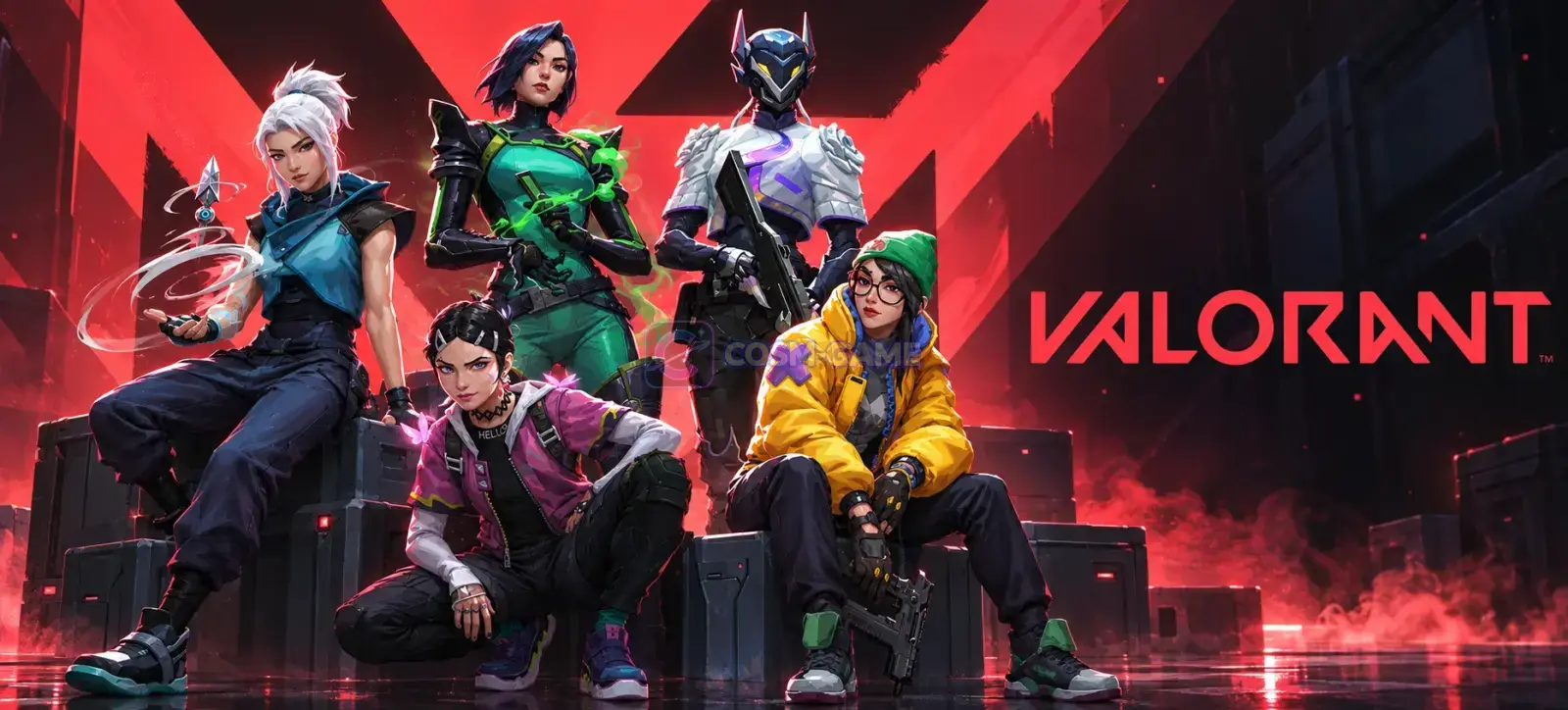 Valorant Agents in a Neon Arena