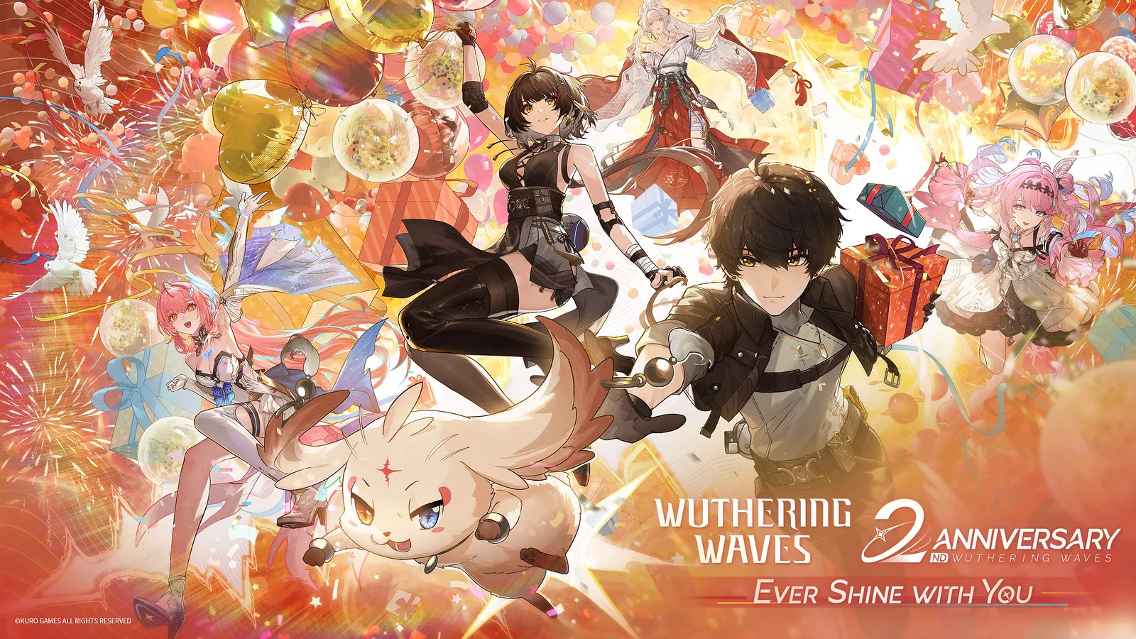 Rover and Resonators in Wuthering Waves second-anniversary artwork