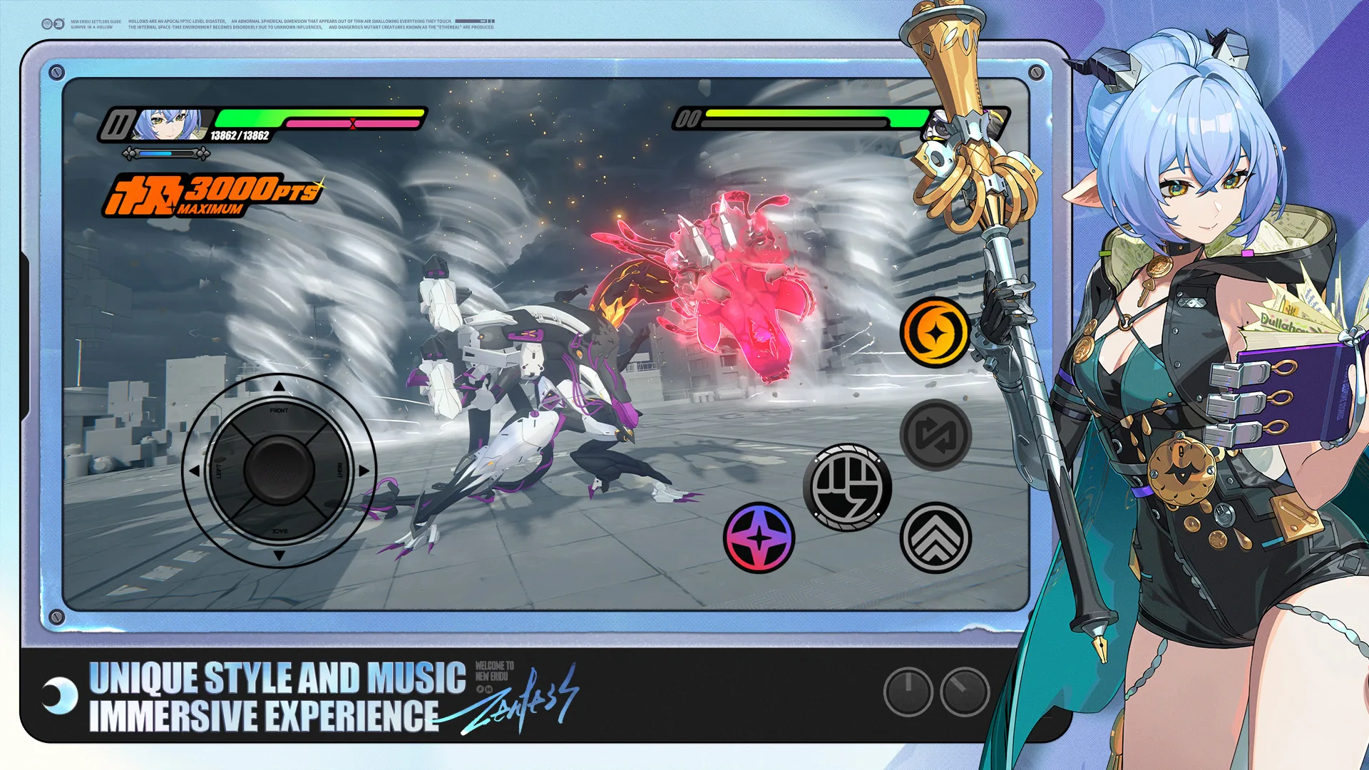 An S-Rank Agent performing a high-speed Special Attack with dynamic visual effects